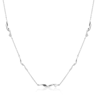 Silver necklace on a white background