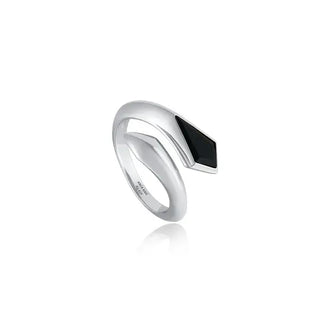 Ania Haie Silver Black Wrap Adjustable Ring