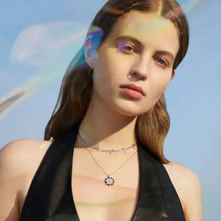 Ania Haie Silver Curb Chain Sparkle Point Necklace