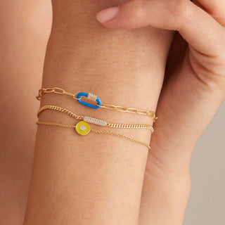 Ania Haie Gold Plated Silver Glam CZ Bar Bracelet