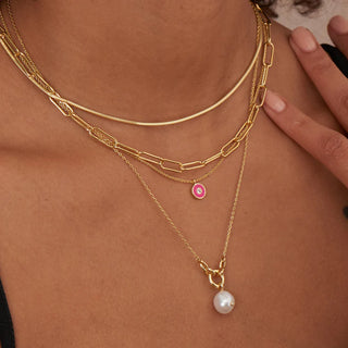 Ania Haie Gold Plated Silver Pearl Sparkle Pendant Necklace