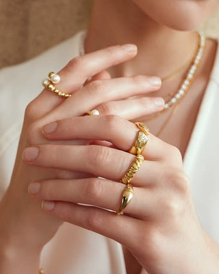 Ania Haie Gold Plated Silver Sparkle Wide Adustable Ring