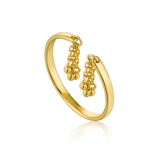 Ania Haie Gold Plated Tassel Drop Adjustable Ring