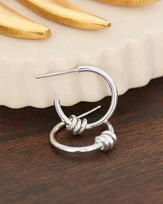 Ania Haie Silver Modern Hoop Earrings