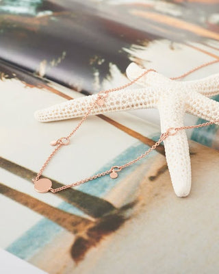 Ania Haie Rose Gold Plated Silver Geometry Drop Discs Necklace