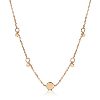 Ania Haie Rose Gold Plated Silver Geometry Drop Discs Necklace