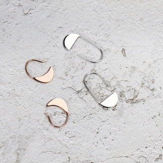 Ania Haie Rose Gold Plated Silver Geometry Hook Earrings