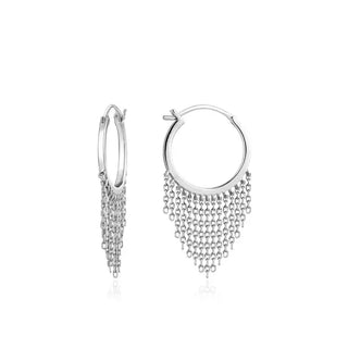 Ania Haie Silver Fringe Fall Hoop Earrings