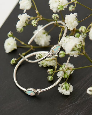 Ania Haie Silver Kyoto Opal Raindrop Hoops