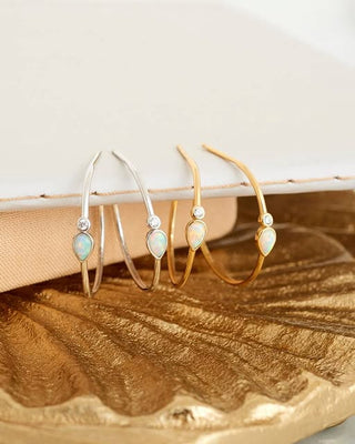 Ania Haie Silver Kyoto Opal Raindrop Hoops
