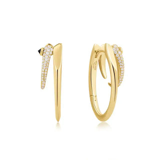 Ania Haie Gold Plated Silver Sparkle Double Hoop Earrings