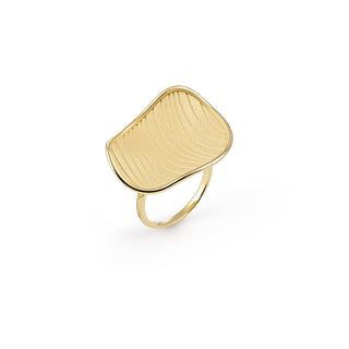 Gold texured organic shaped ring