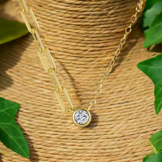 Golden Chain CZ Necklace