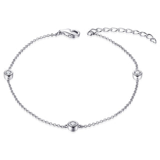 Gisser Silver Bezel Stone Bracelet