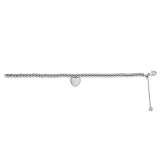 Gisser Silver Beaded Heart Bracelet