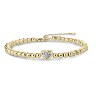 Gisser Gold Plated Pave Heart Bracelet
