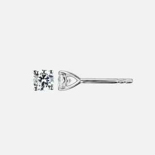 Diamond stud earring on a white background