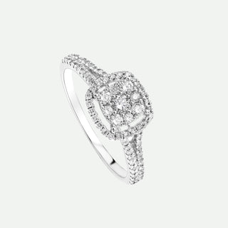 Gemma | 9ct White Gold 0.52ct tw Lab Grown Diamond Cluster Halo Ring