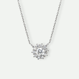 Diamond necklace on a white background
