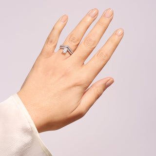 Mayu | 9ct White Gold 0.12ct tw Lab Grown Diamond Wishbone Wedding Band