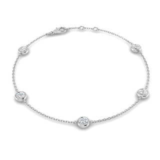 9ct White Gold 0.7ct Diamonds By The Yard Lab Grown Bracelet