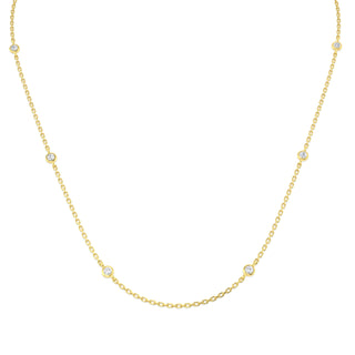 9ct Yellow Gold 16" Diamonds By The Yard Lab Grown Necklace