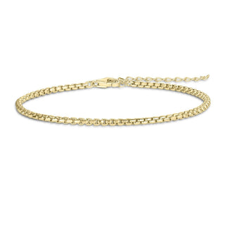 Gisser Gold Plated Round Box Link Chain Bracelet