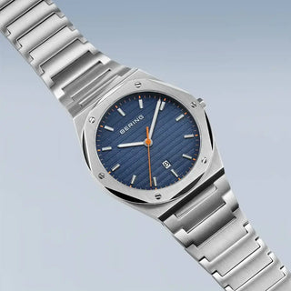 Bering Gents Blue & Orange Dial Watch | 19742-707 | Bering Gents Watch