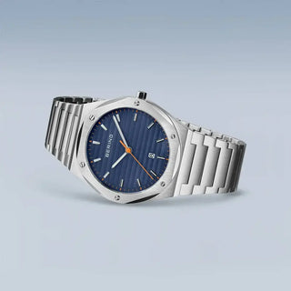 Bering Gents Blue & Orange Dial Watch | 19742-707 | Bering Gents Watch