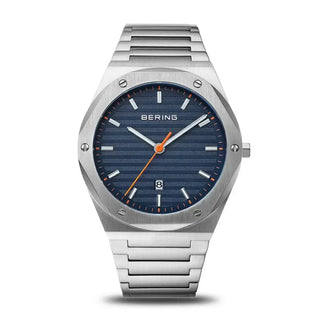 Bering Gents Blue & Orange Dial Watch | 19742-707 | Bering Gents Watch