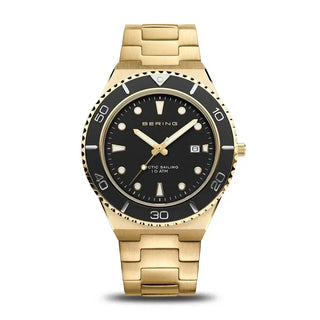 Bering Gents Gold Black Dial Watch | 18940-732 | Men's Bering Watches