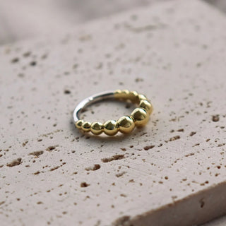 Gisser Gold Plated Big Bead Ring