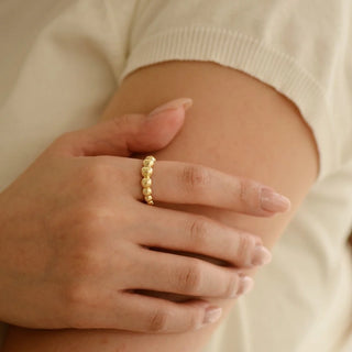 Gisser Gold Plated Big Bead Ring