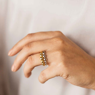 Gisser Gold Plated Big Bead Ring