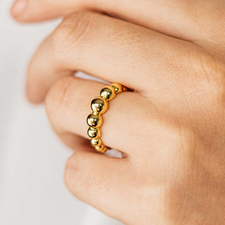 Gisser Gold Plated Big Bead Ring