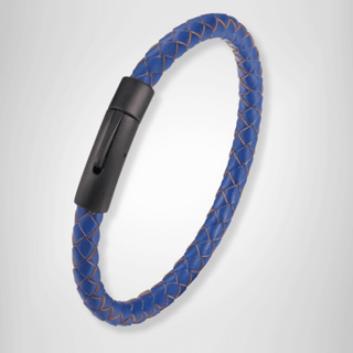 Blue Leather Bracelet