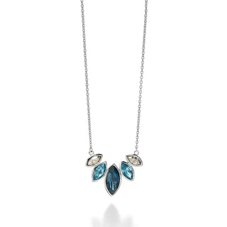 Silver Shades of Blue Marquise Necklace