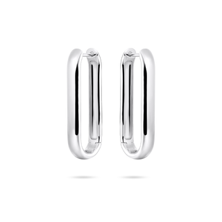 Gisser Silver Bold 30mm Maxi Long Hoop Earrings