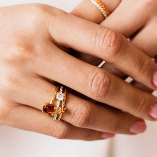 Gisser Gold Plated Silver Brilliant Dashing Details Ring