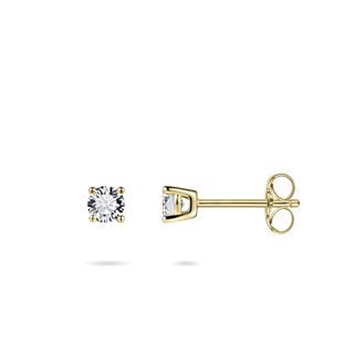 Gisser Gold Plated 4mm CZ Stud Earrings