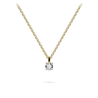 Gisser Gold Plated 4mm CZ Brilliant Round Necklace