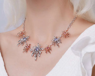 Necklace with star-shaped pendants on a mannequin