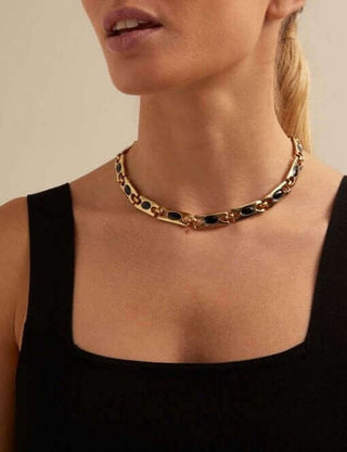 Unode50 The Crown Necklace | COL1736NGRORO | Black Crystal Necklace