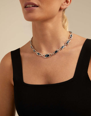 Unode50 Madame Necklace | COL1737AZUMTL | Blue Crystal Necklaces