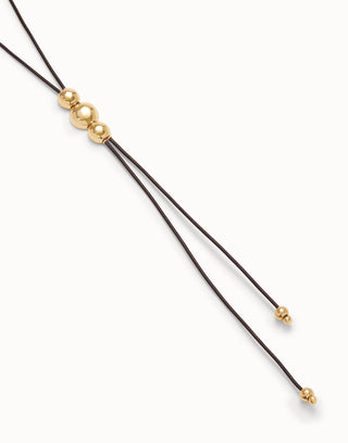 Unode50 Ser Intrepida Long Leather Beaded Necklace