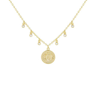 CZ Detail Coin Necklace