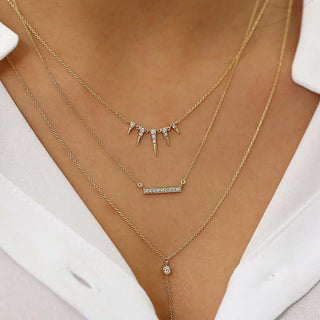 CZ Geometric Spike Necklace