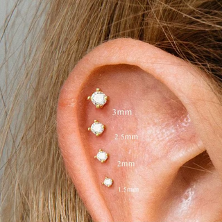 Golden CZ Cartilage Stud