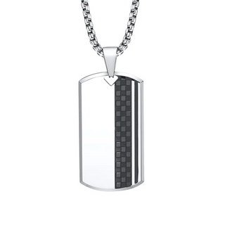 Checkerboard Stainless Steel Dog Tag | Stainless Steel Jewellery