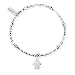 ChloBo Silver Mini Decorated Hamsa Hand Bracelet | SBCM607